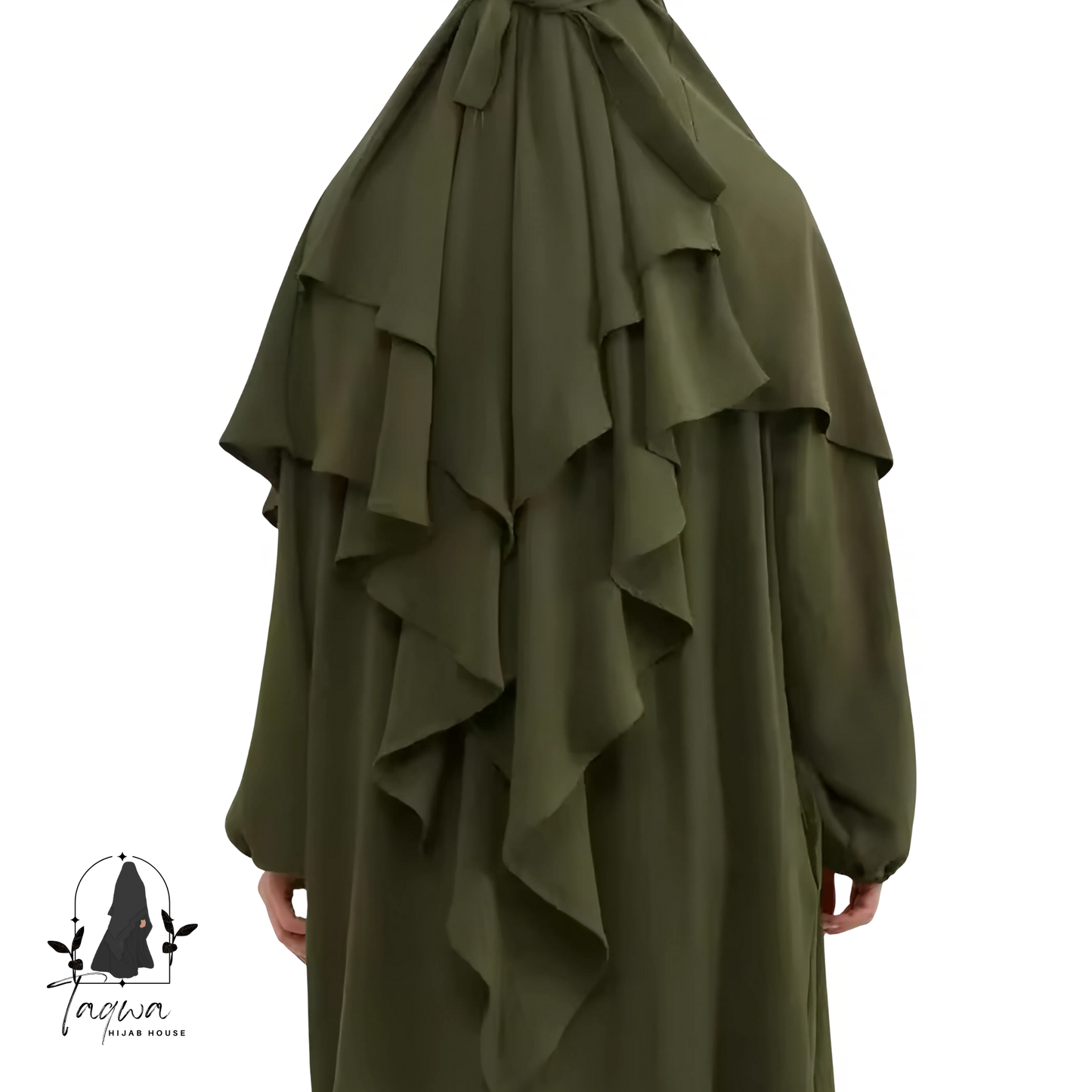 Khadija Set - Abaya with Matching Double Layer Khimar