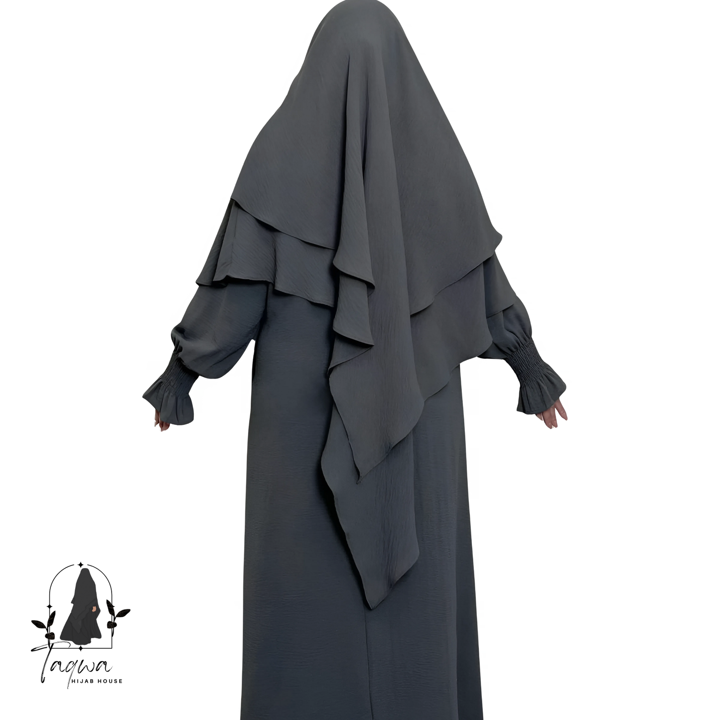 Khadija Set - Abaya with Matching Double Layer Khimar