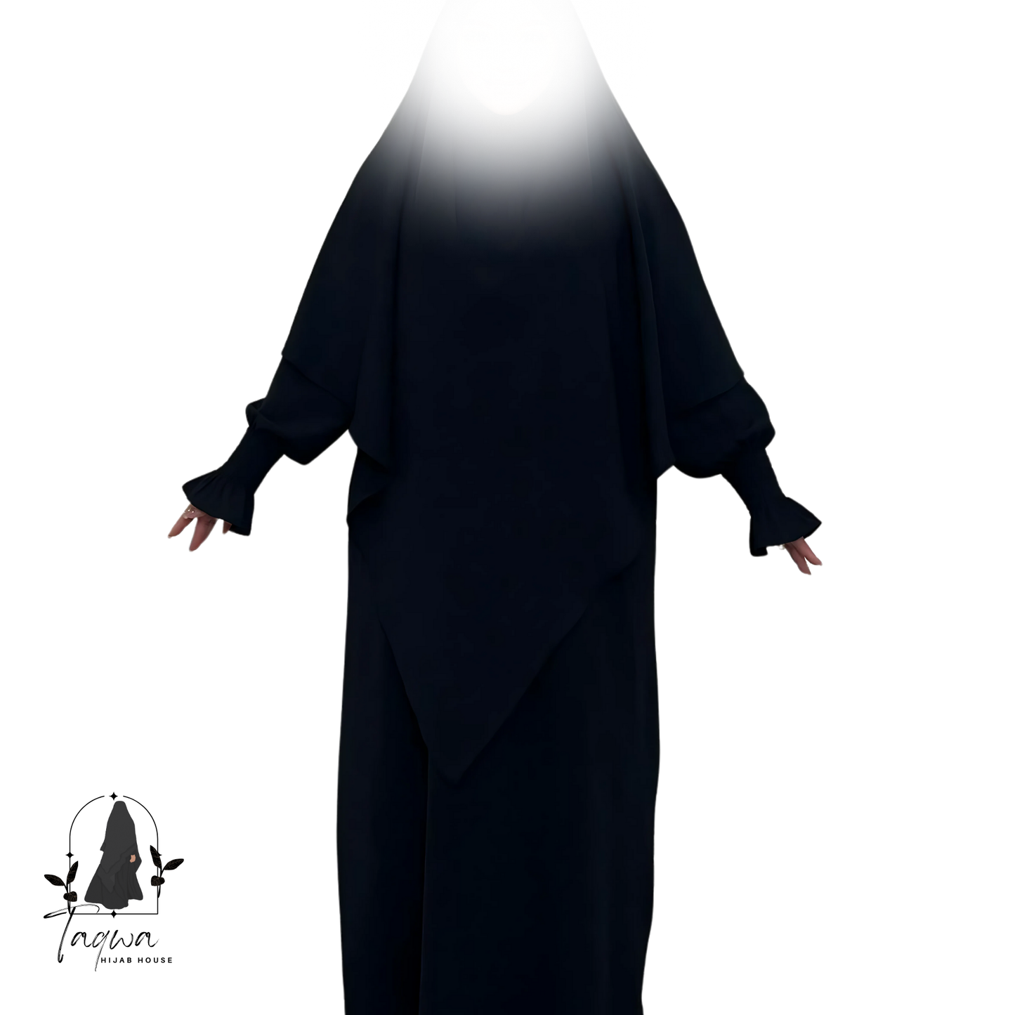 Khadija Set - Abaya with Matching Double Layer Khimar