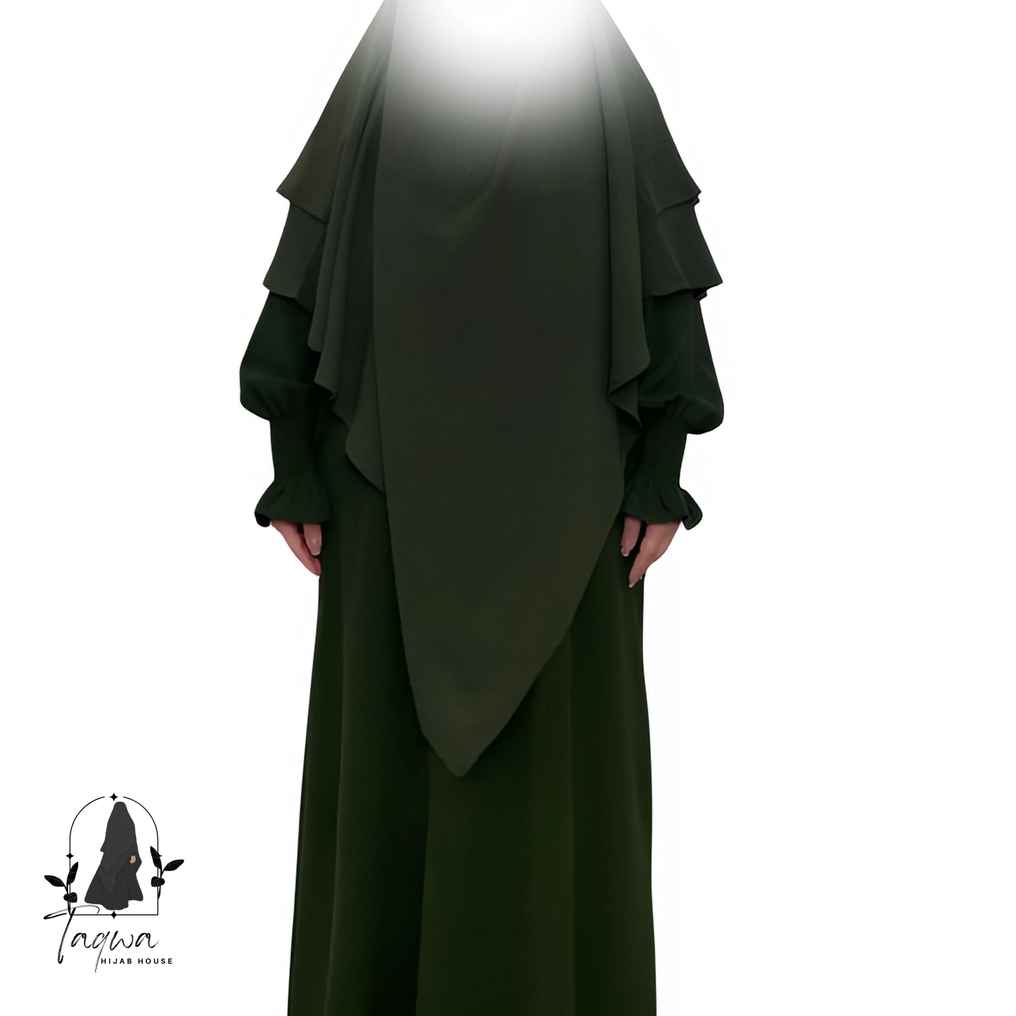 Khadija Set - Abaya with Matching Double Layer Khimar